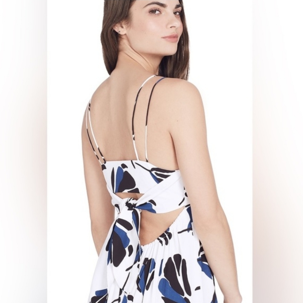 Grey Jason Wu New White & Blue Sleeveless Dress Size 6